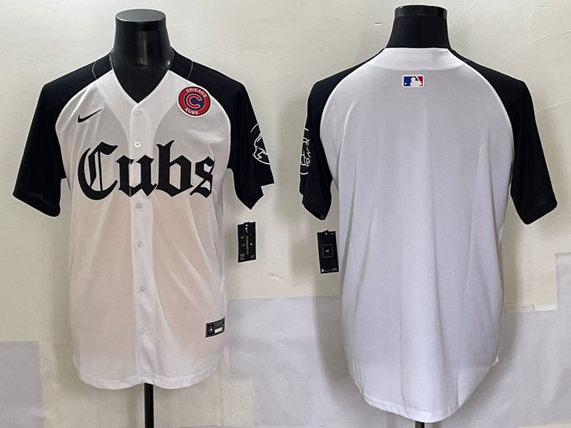 Men 2025 Chicago Cubs Blank White black Five generations Joint Name Nike MLB Jersey style 53->chicago cubs->MLB Jersey